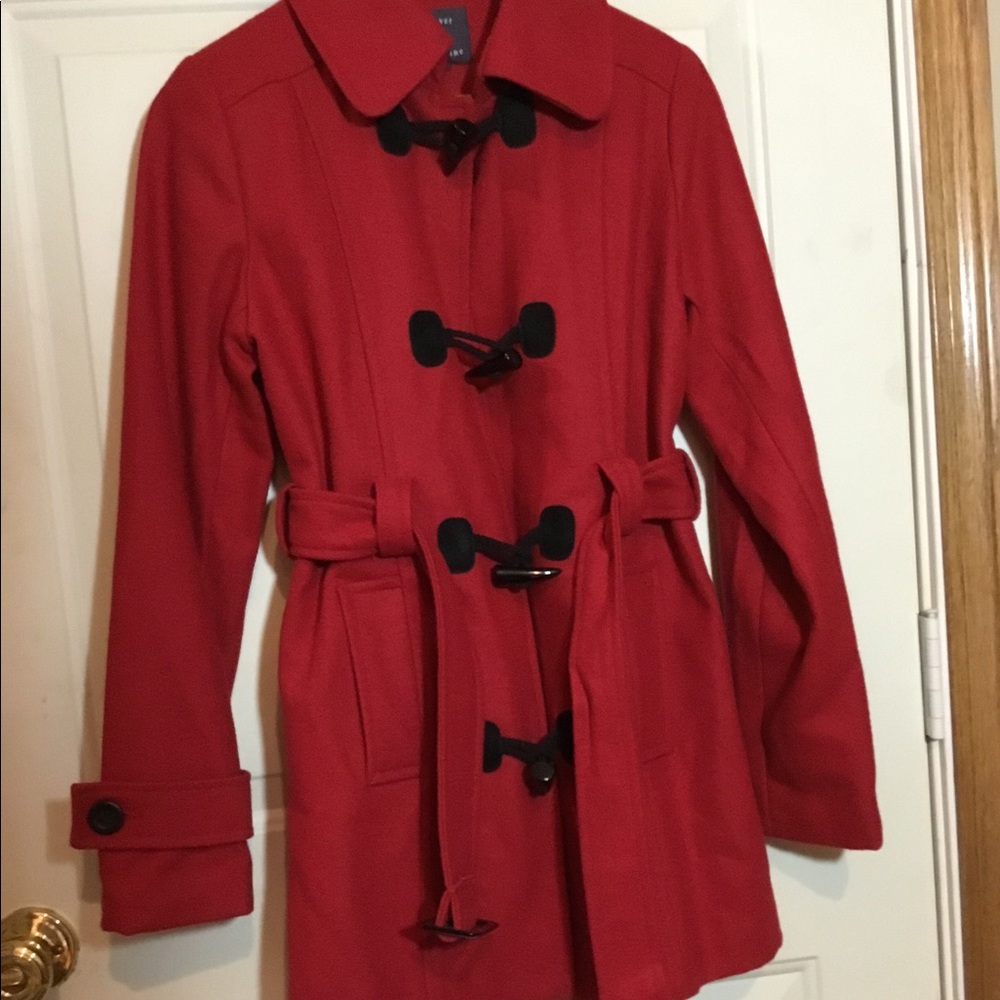 Forever 21 Red Lined Wool Coat size S